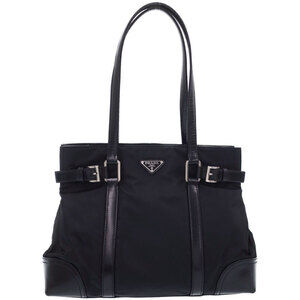 Prada Tessuto Vela Tote Shoulder Bag Black